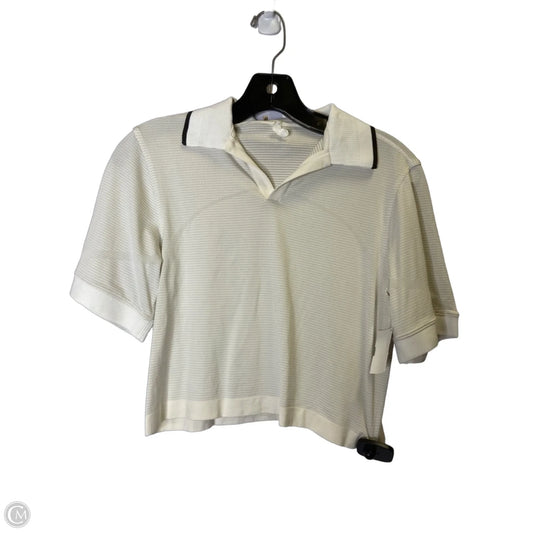 Athletic Top Short Sleeve By Lululemon In Cream, Size: 4