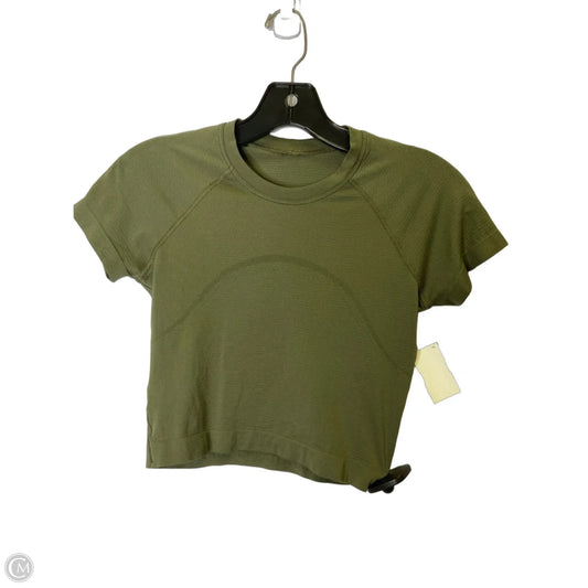 Athletic Top Short Sleeve By Lululemon In Green, Size: 4