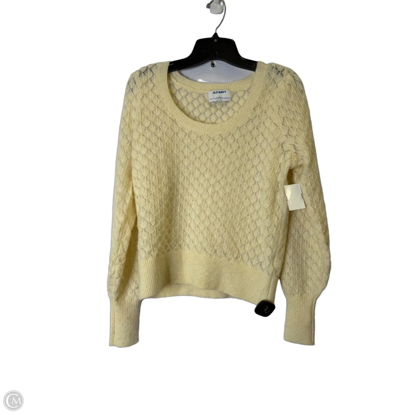 Top Long Sleeve By Old Navy In Cream, Size: S