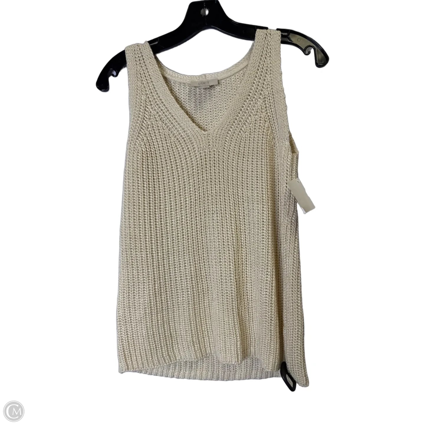 Top Sleeveless By Loft In Cream, Size: S