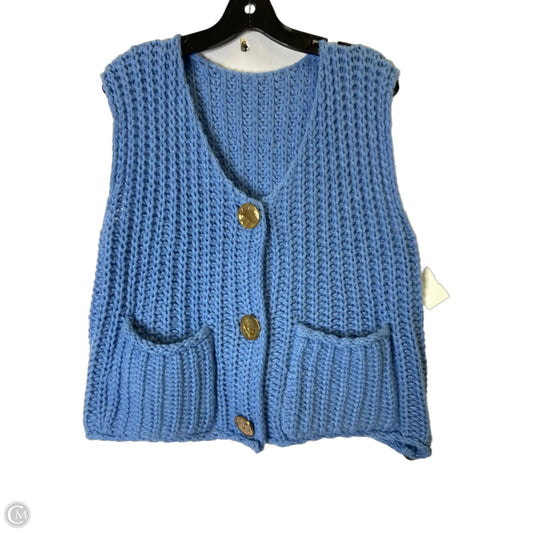 Vest Sweater By Clothes Mentor In Blue, Size: M