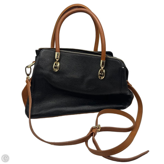 Handbag Leather By Valentina, Size: Medium
