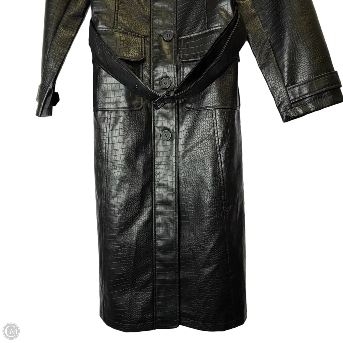 Coat Trench Coat By Cmc In Black, Size: S