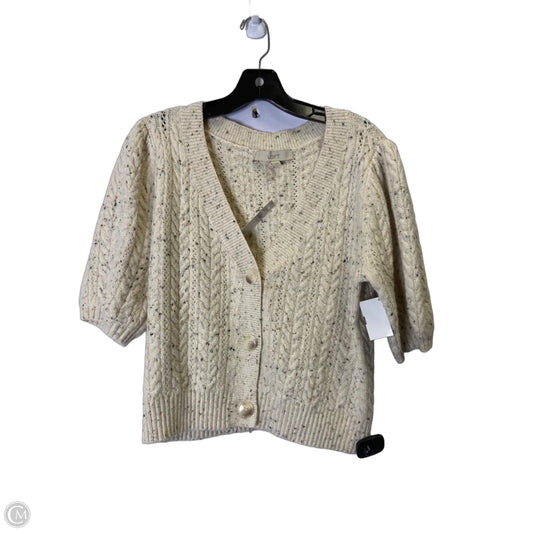 Sweater Cardigan By Loft In Cream, Size: M