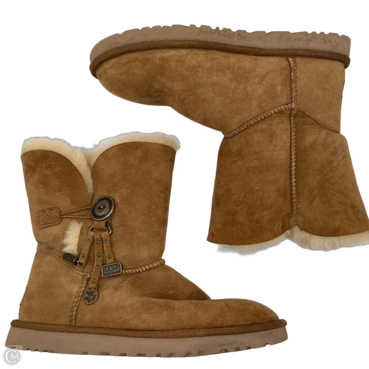 Boots Designer By Ugg In Brown, Size: 10
