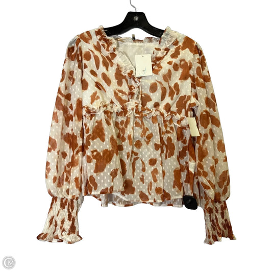Top Long Sleeve By Cmf In Orange, Size: S