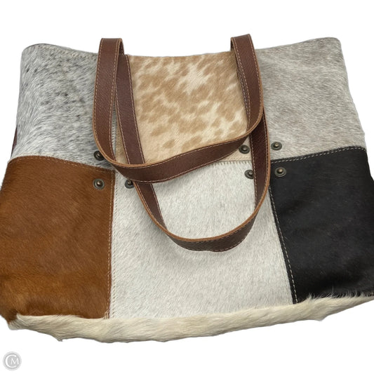 Handbag Leather By Myra, Size: Large