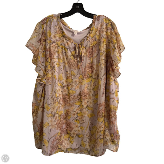 Top Short Sleeve By Lc Lauren Conrad In Purple, Size: 4x