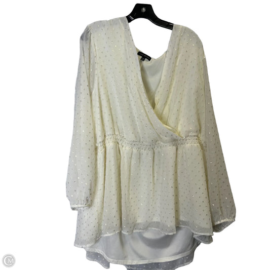 Top Long Sleeve By Lane Bryant In Cream, Size: 26