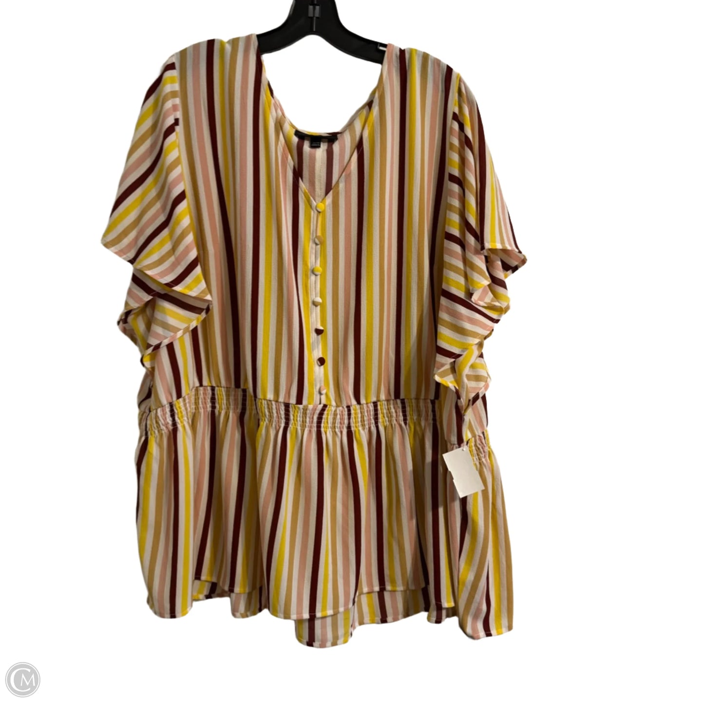 Top Short Sleeve By Lane Bryant In Striped Pattern, Size: 30