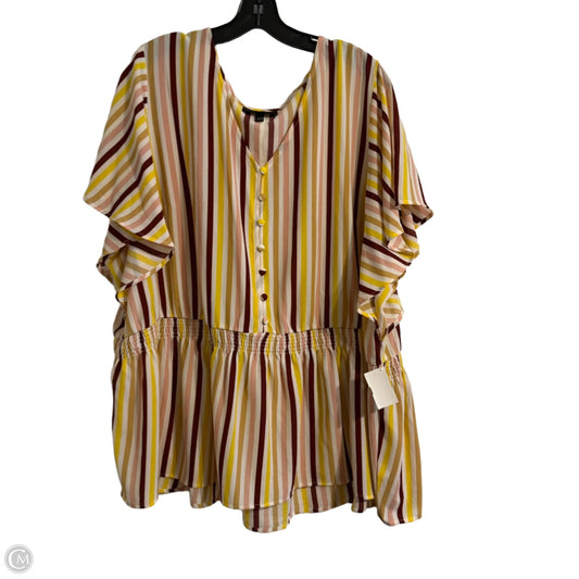 Top Short Sleeve By Lane Bryant In Striped Pattern, Size: 30