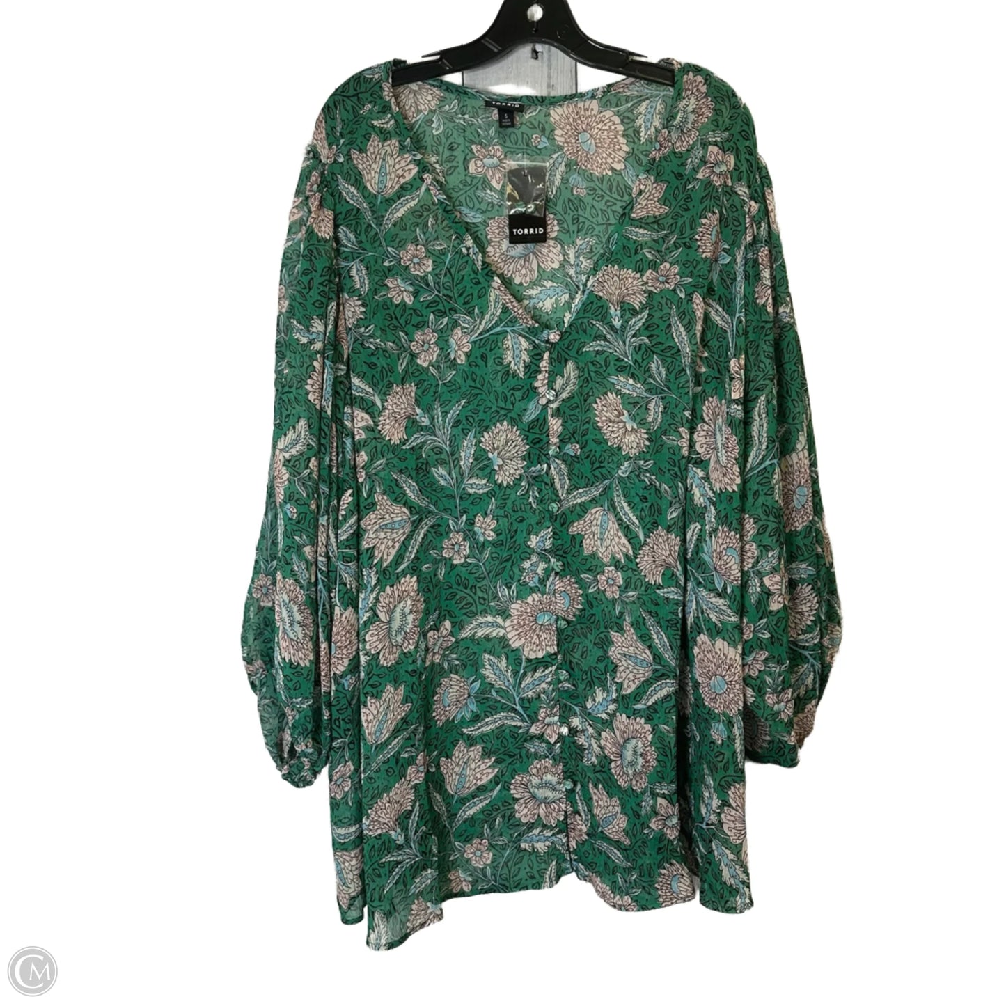 Top Long Sleeve By Torrid In Green, Size: 5