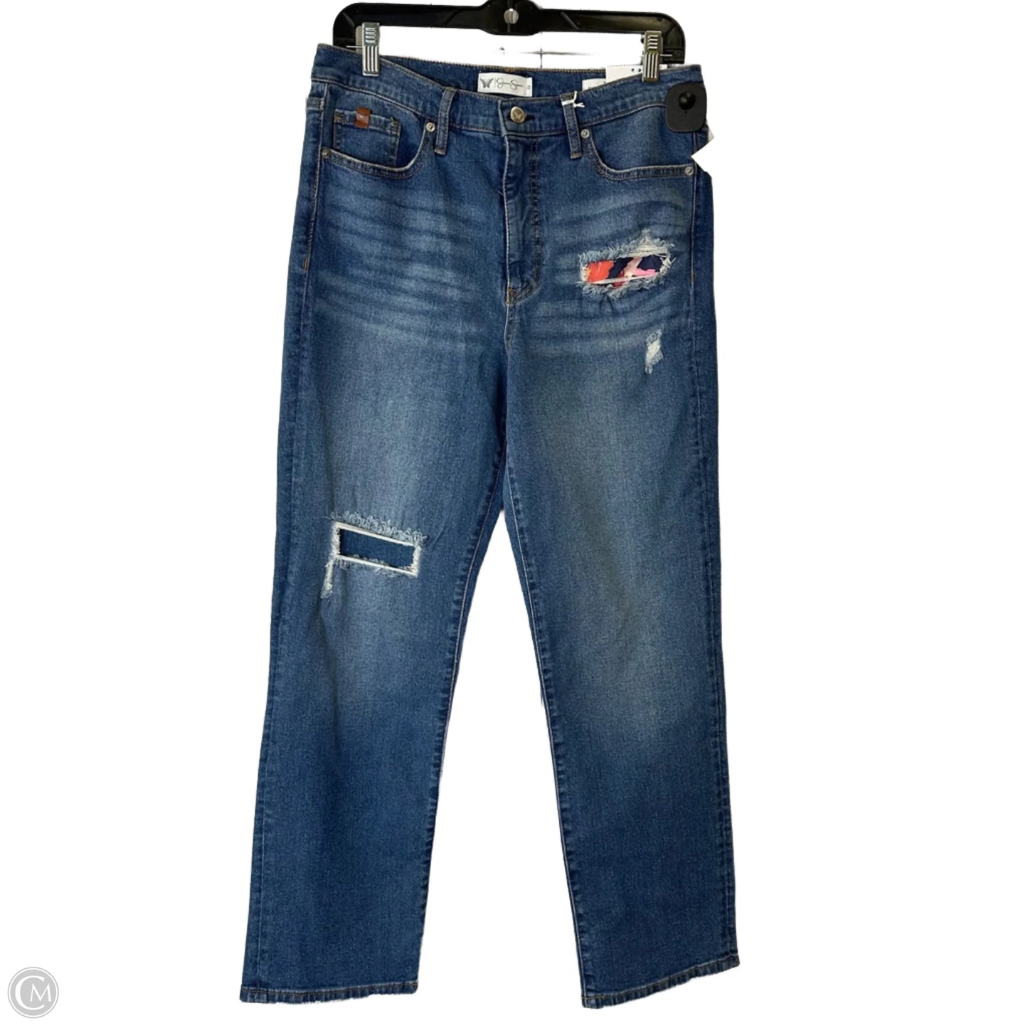 Jeans Straight By Jessica Simpson In Blue Denim, Size: 12