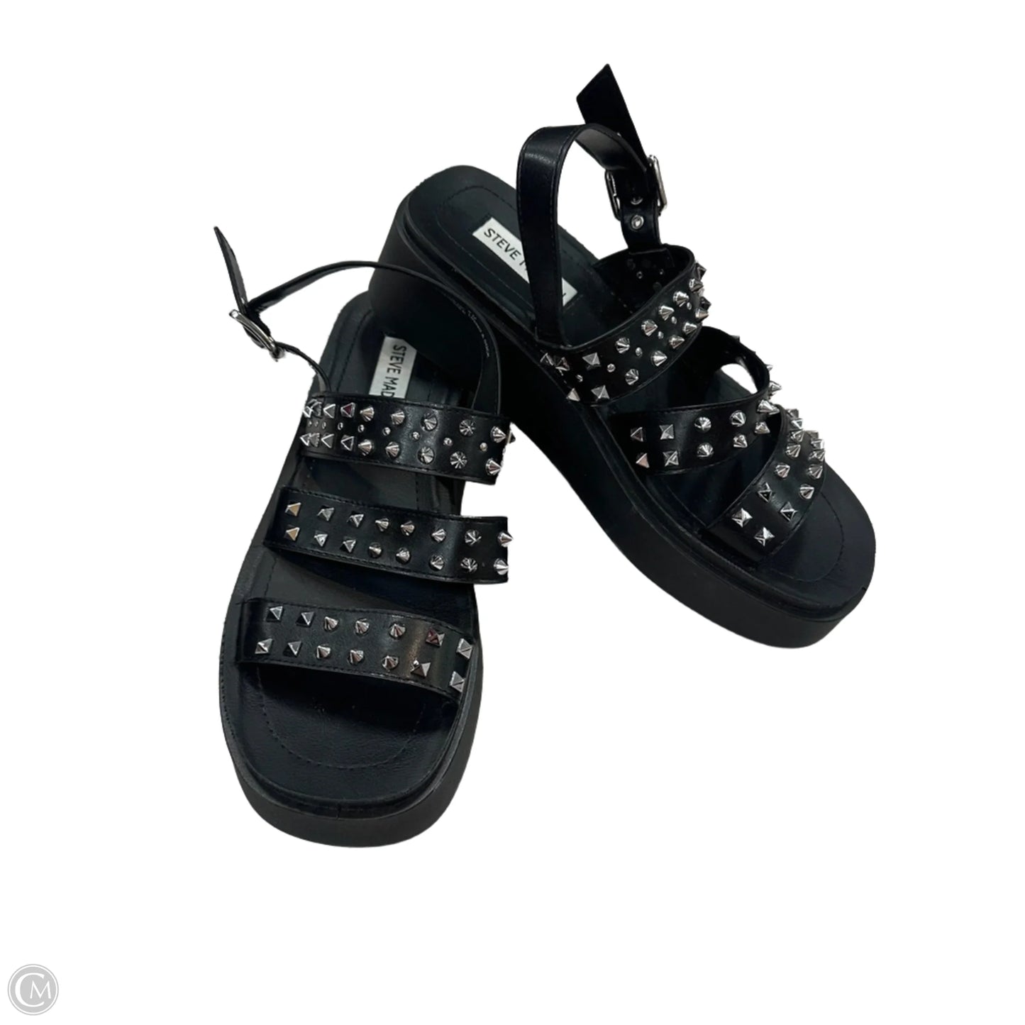 Sandals Heels Platform By Steve Madden In Black, Size: 8