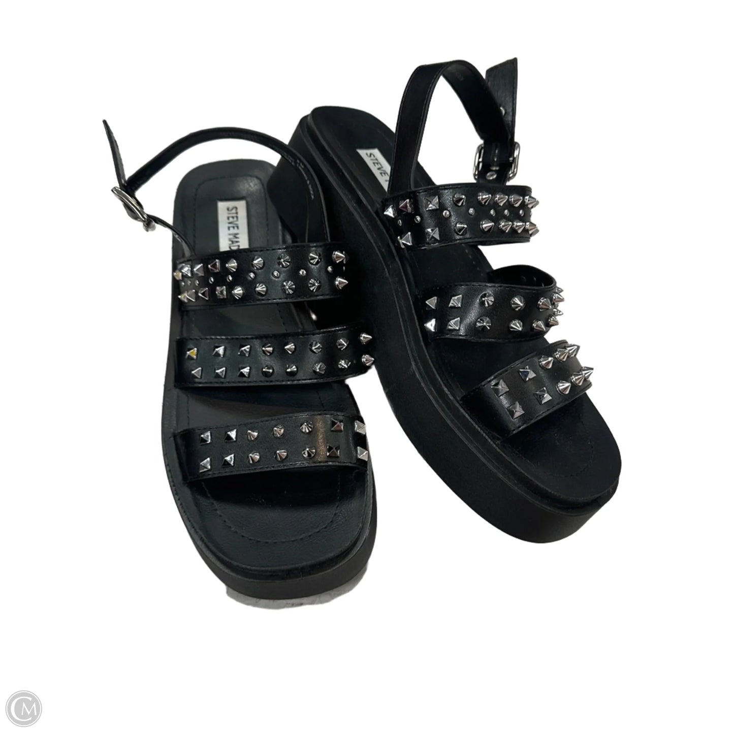 Sandals Heels Platform By Steve Madden In Black, Size: 8