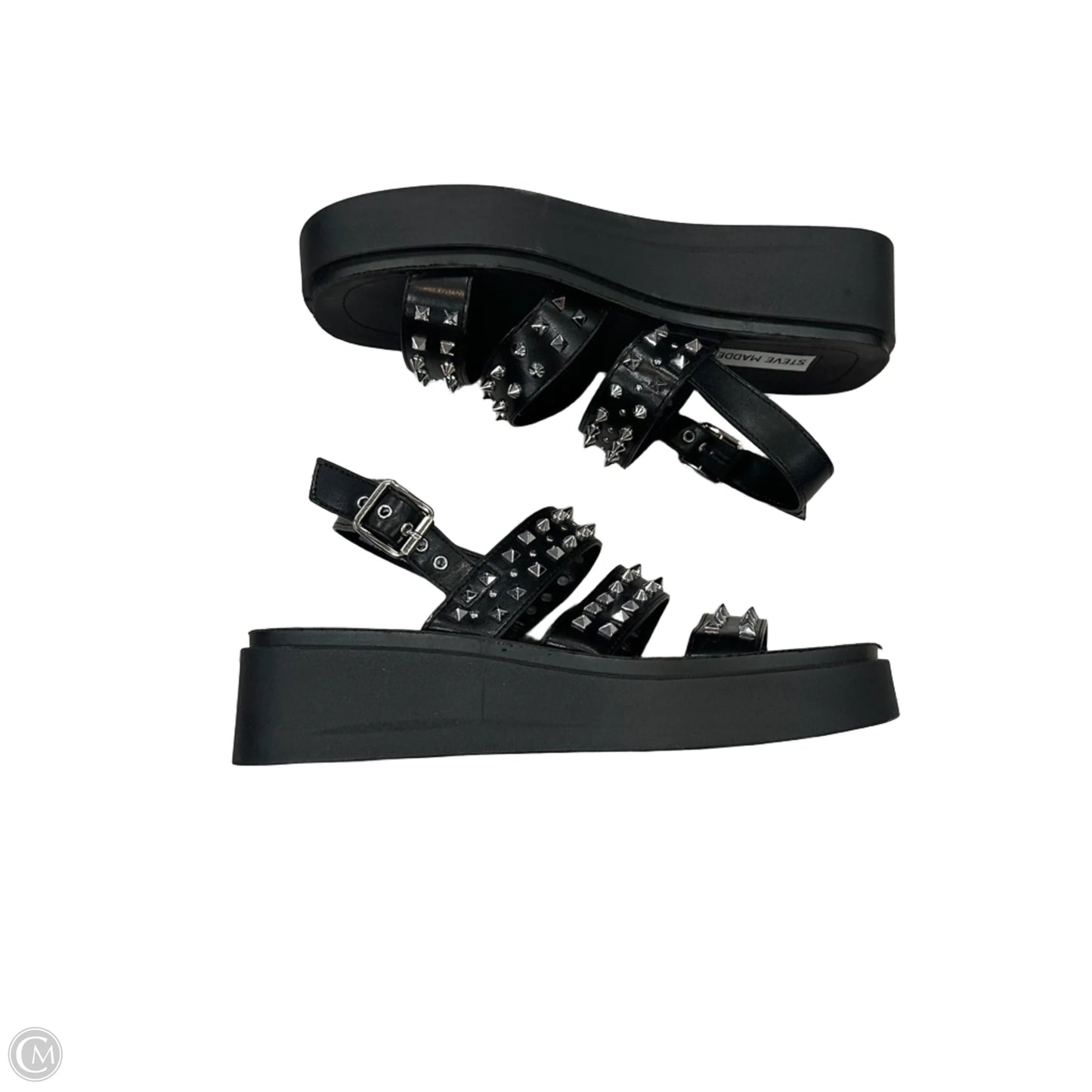 Sandals Heels Platform By Steve Madden In Black, Size: 8