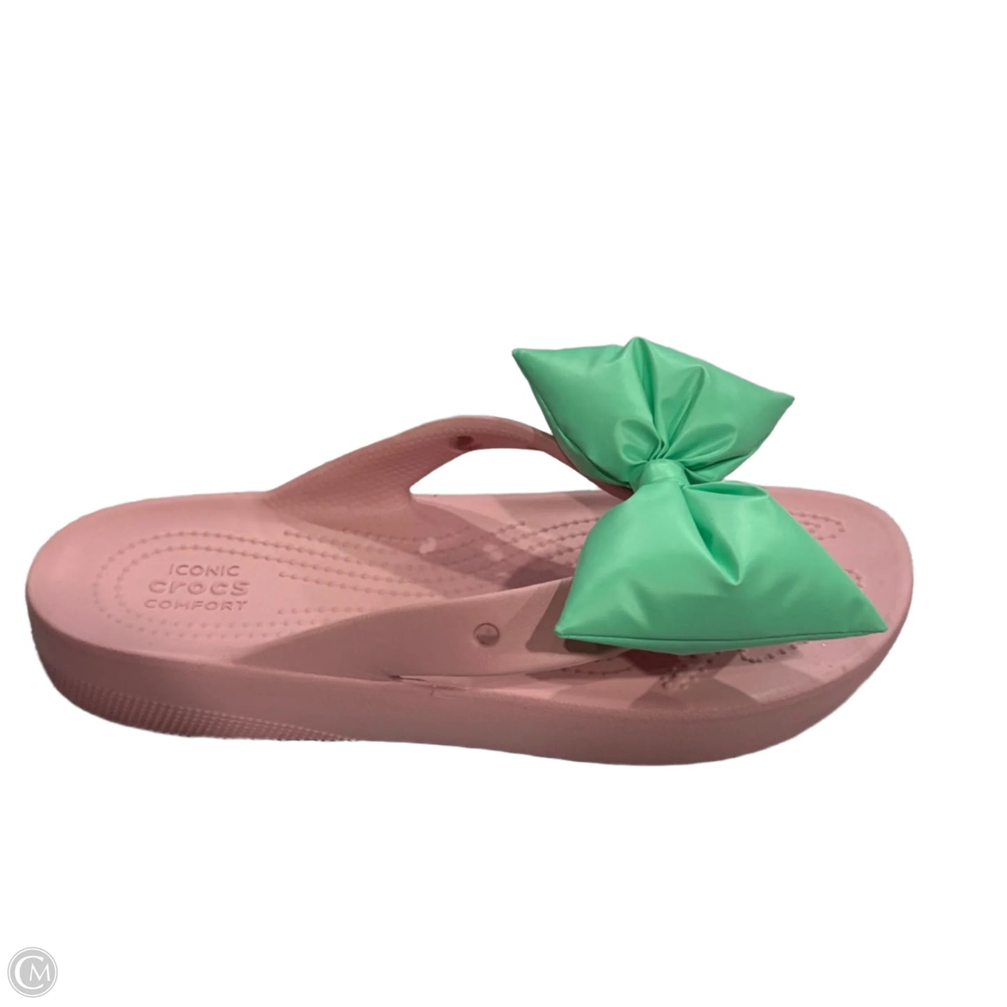 Sandals Flip Flops By Crocs In Pink, Size: 10