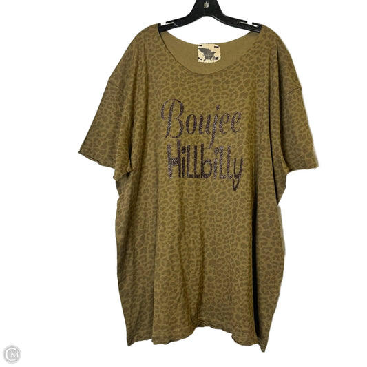 Top Short Sleeve Basic By Clothes Mentor In Animal Print, Size: 3x