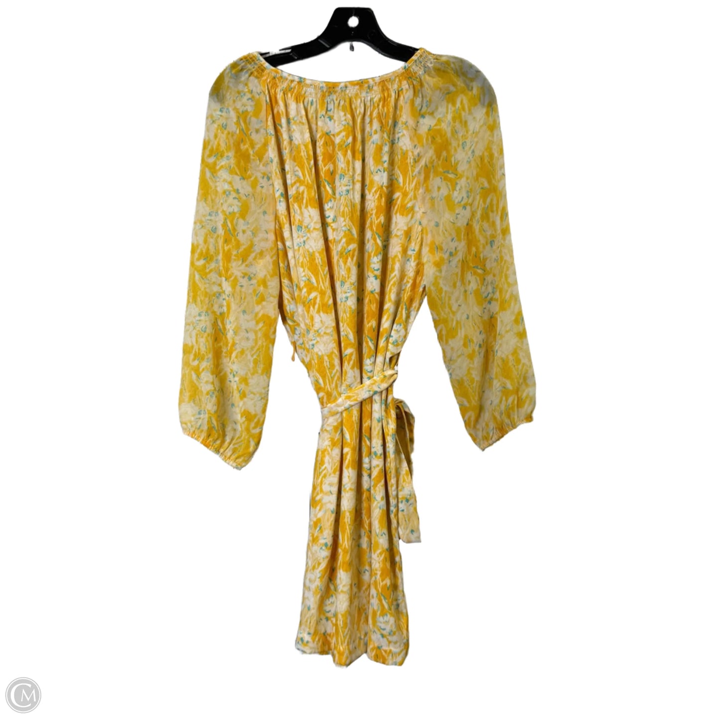 Dress Casual Short By Kaari Blue In Yellow, Size: Xl