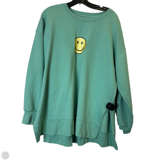 Sweatshirt Crewneck By Clothes Mentor In Teal, Size: Xl