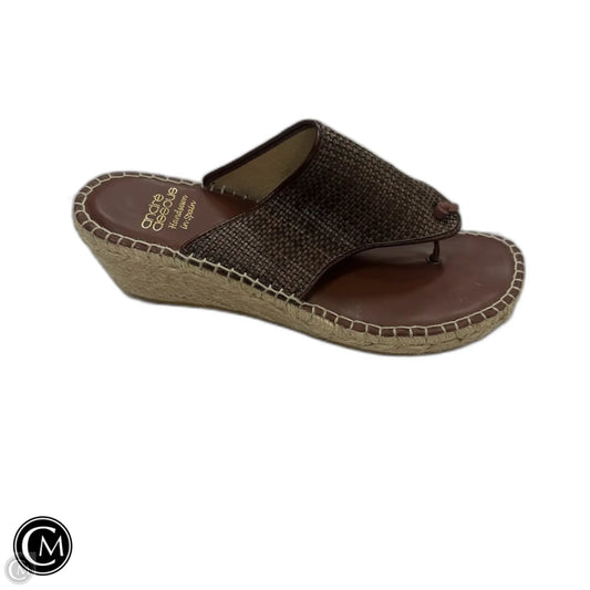 Sandals Heels Wedge By Cmb In Brown, Size: 10
