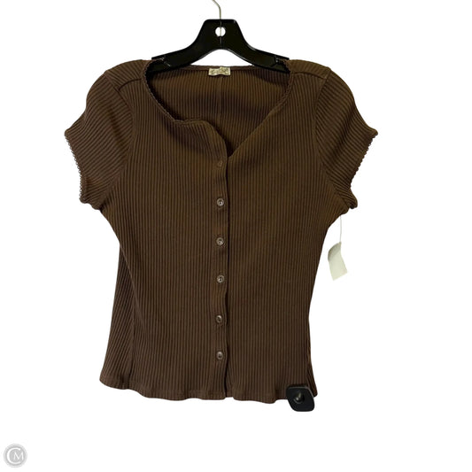 Top Short Sleeve By Free People In Brown, Size: L