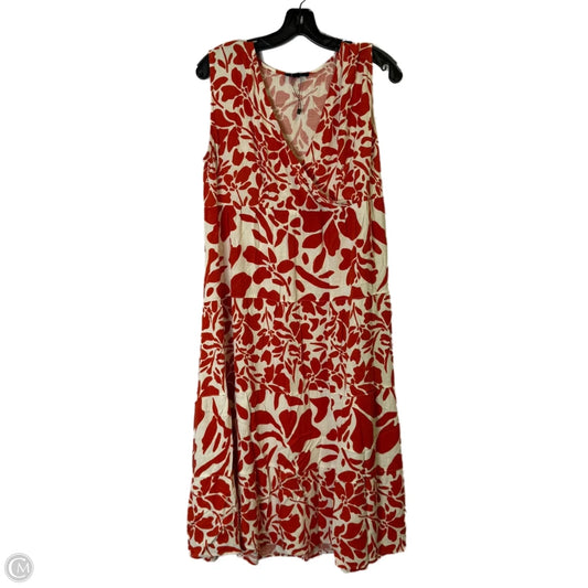 Dress Casual Midi By Clothes Mentor In Orange, Size: 14