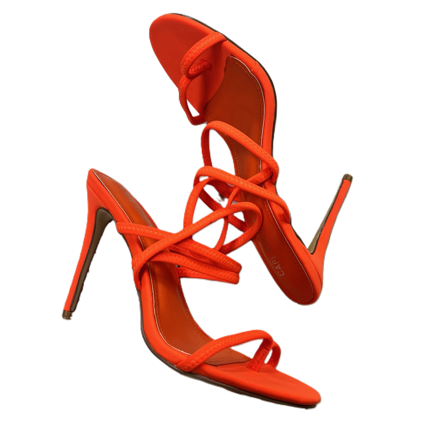 Orange Sandals Heels Stiletto By Clothes Mentor, Size: 7