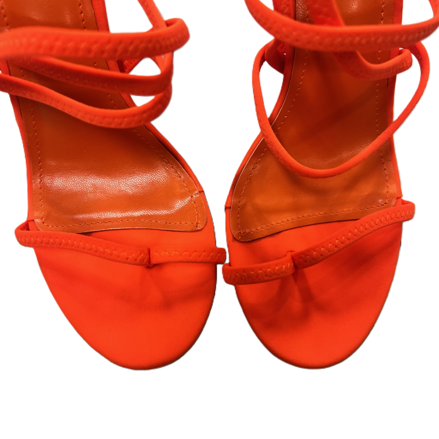 Orange Sandals Heels Stiletto By Clothes Mentor, Size: 7