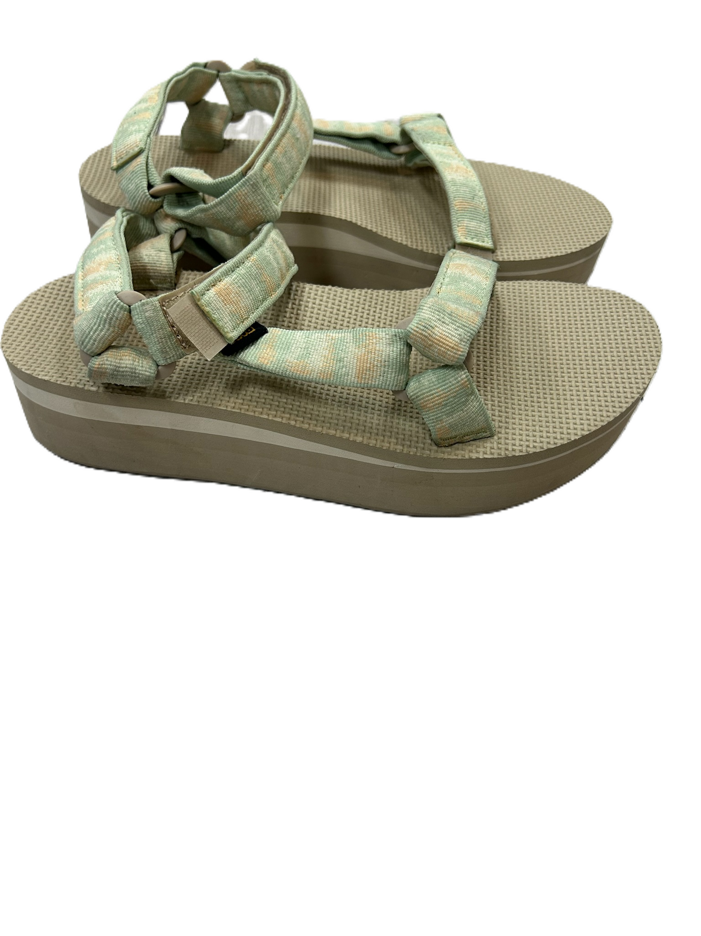 Cream Sandals Heels Platform By Teva, Size: 9