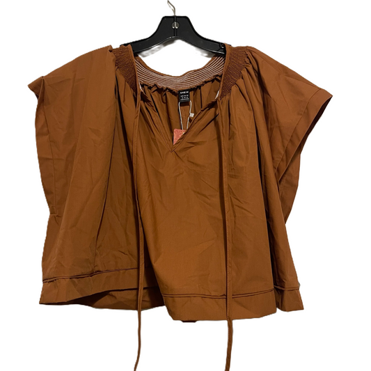 Top Short Sleeve By Shein In Brown, Size: Xl