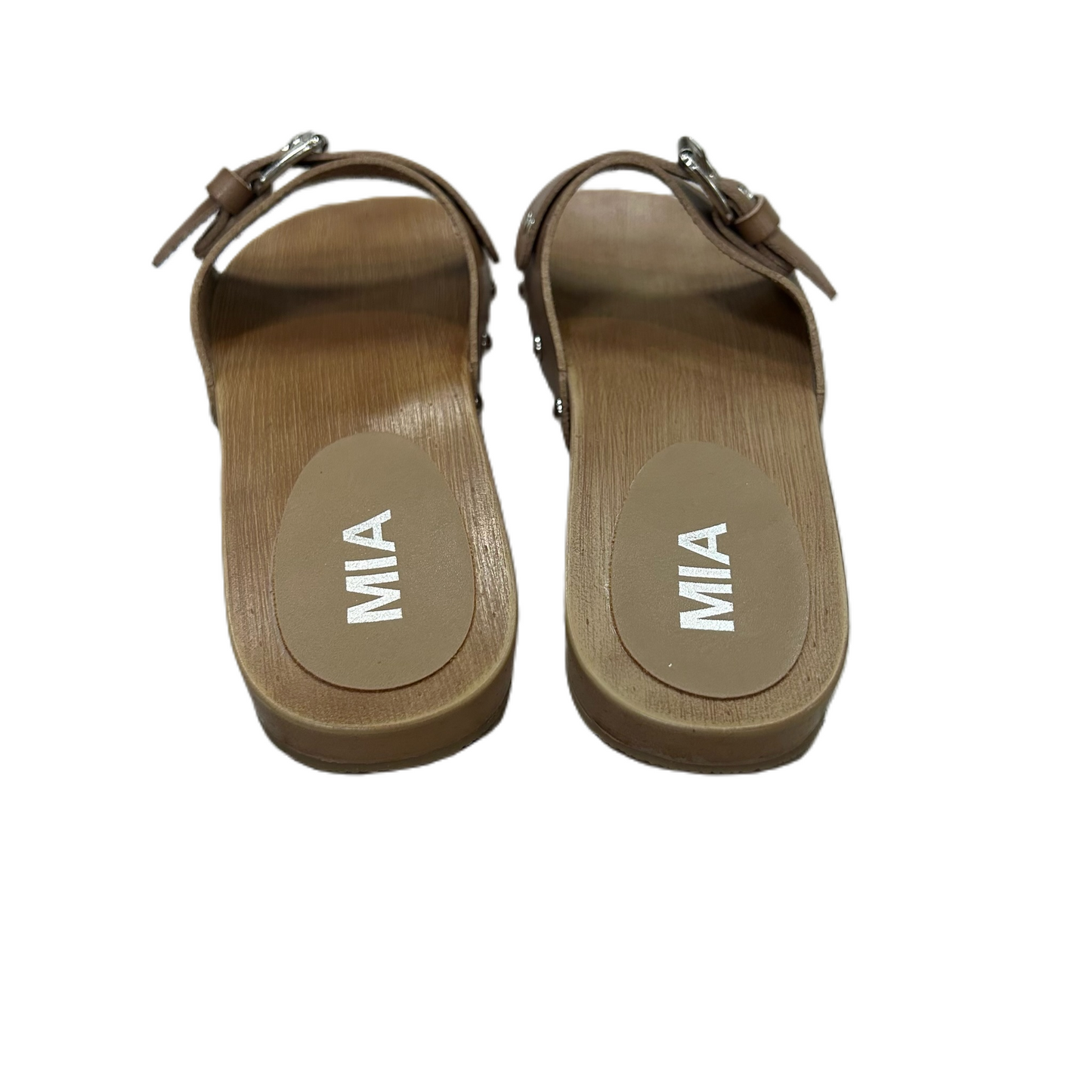 Tan Sandals Flats By Mia, Size: 8