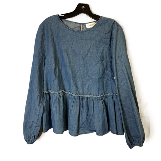 Top Long Sleeve By Universal Thread In Blue, Size: M