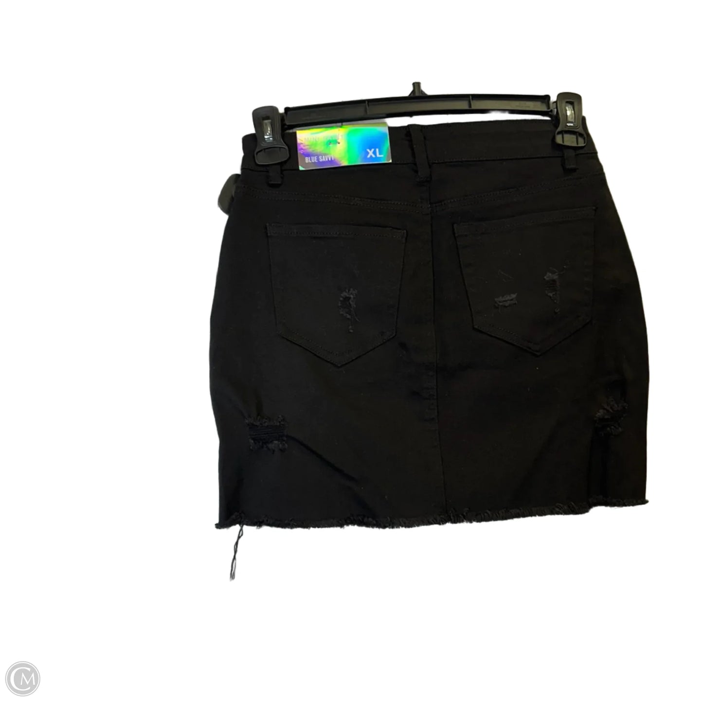 Skirt Mini & Short By Clothes Mentor In Black Denim, Size: Xl