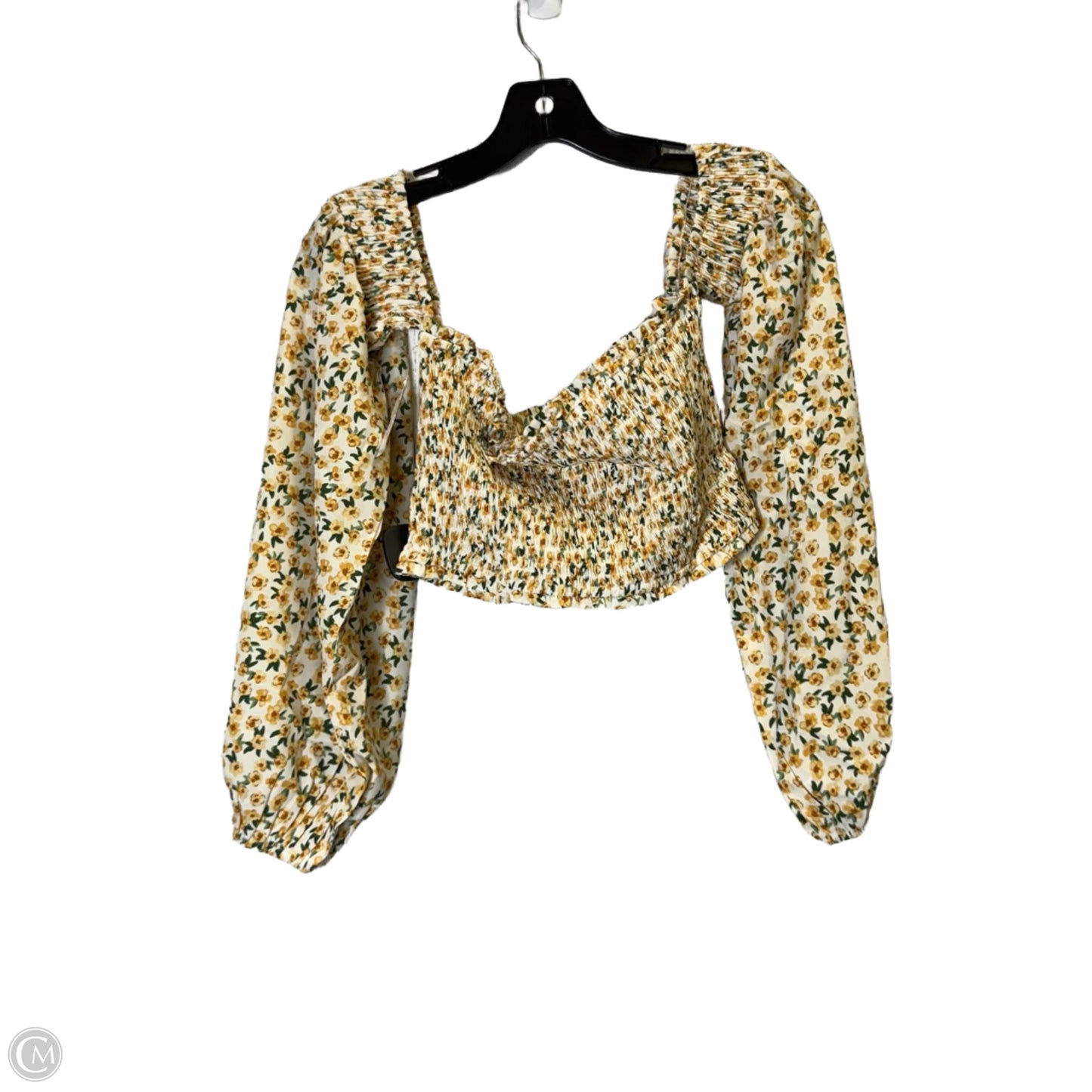 Top Long Sleeve By Pink Lily In Yellow, Size: L