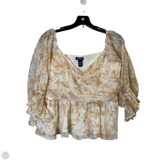 Top Long Sleeve By Express In Cream, Size: L
