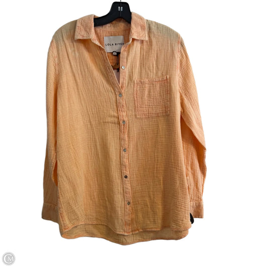 Top Long Sleeve By Clothes Mentor In Orange, Size: L