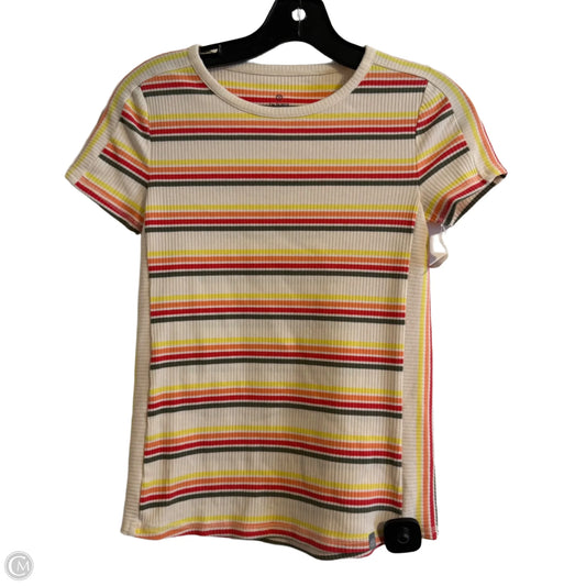 Top Short Sleeve Basic By Talbots In Striped Pattern, Size: 0p