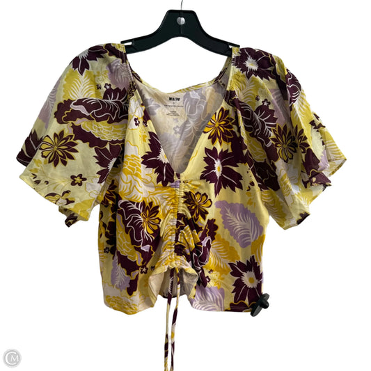 Top Short Sleeve By Maeve In Yellow, Size: L