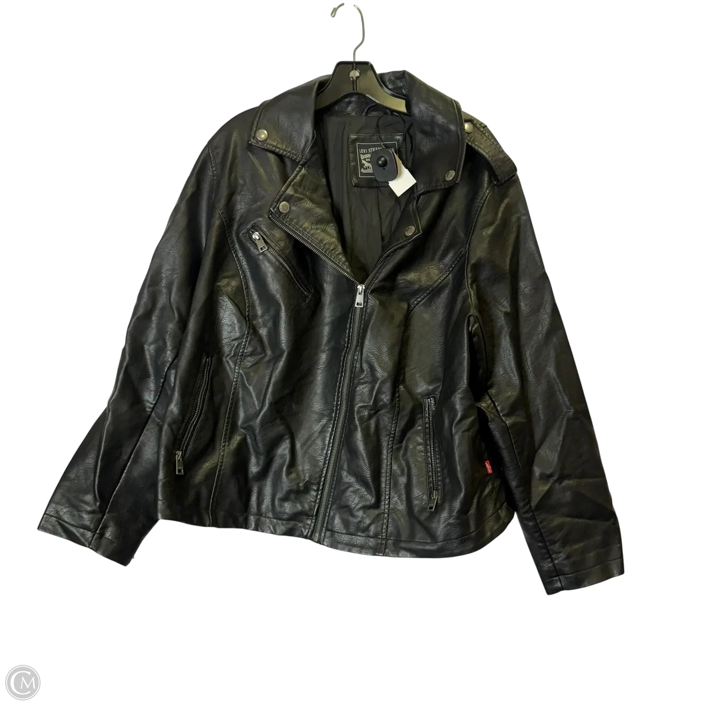 Jacket Moto By Levis In Black, Size: 2x