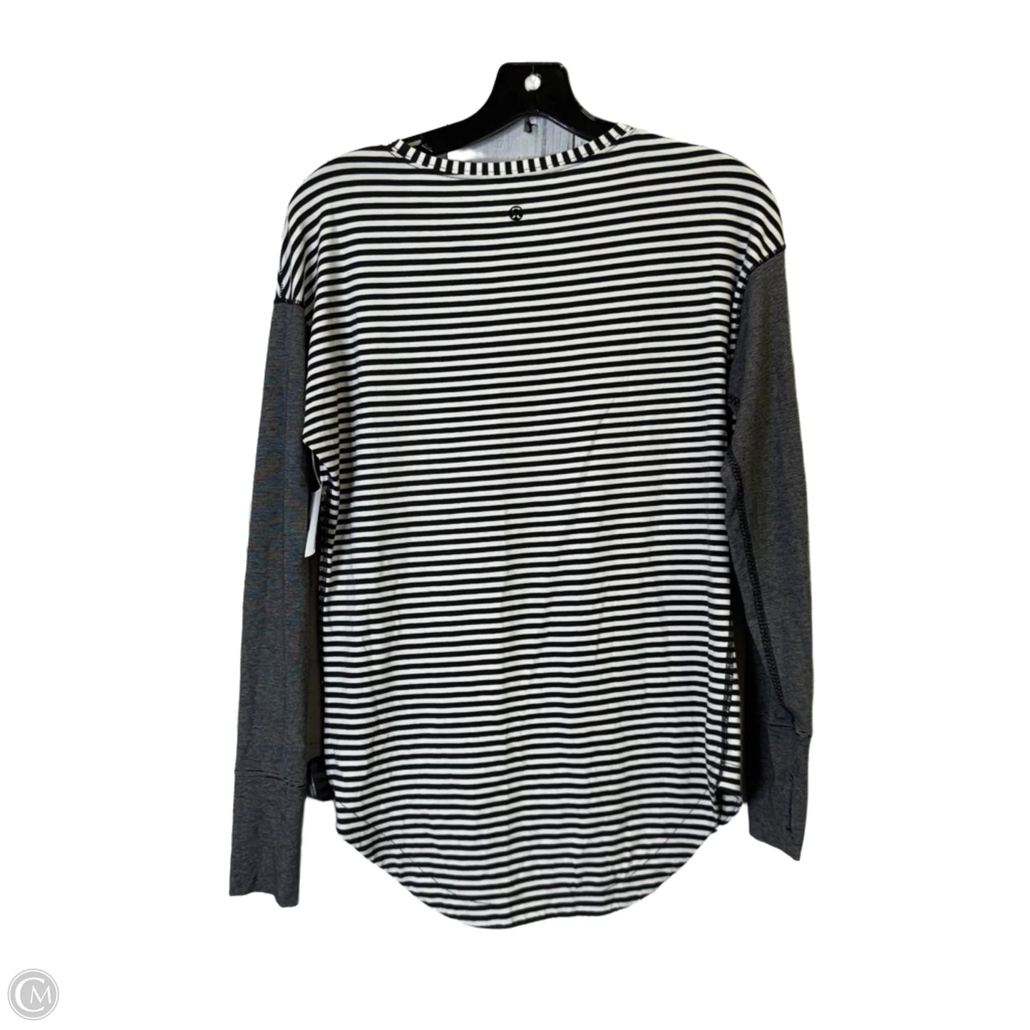 Athletic Top Long Sleeve Collar By Lululemon In Striped Pattern