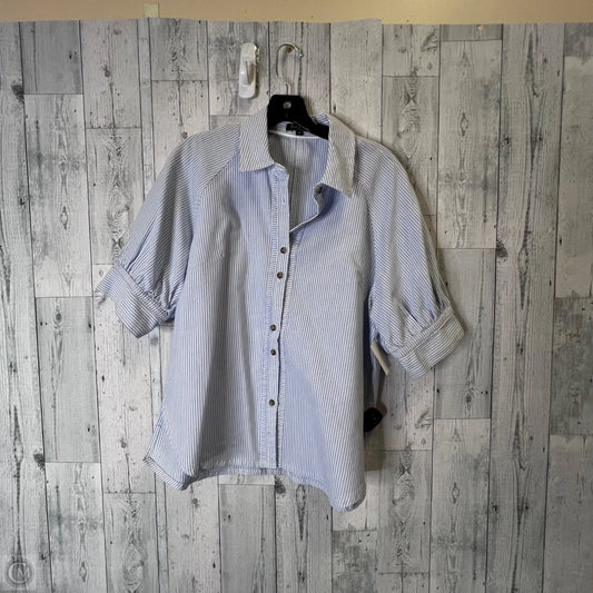 Top Short Sleeve By Velvet Heart In Blue & White, Size: M