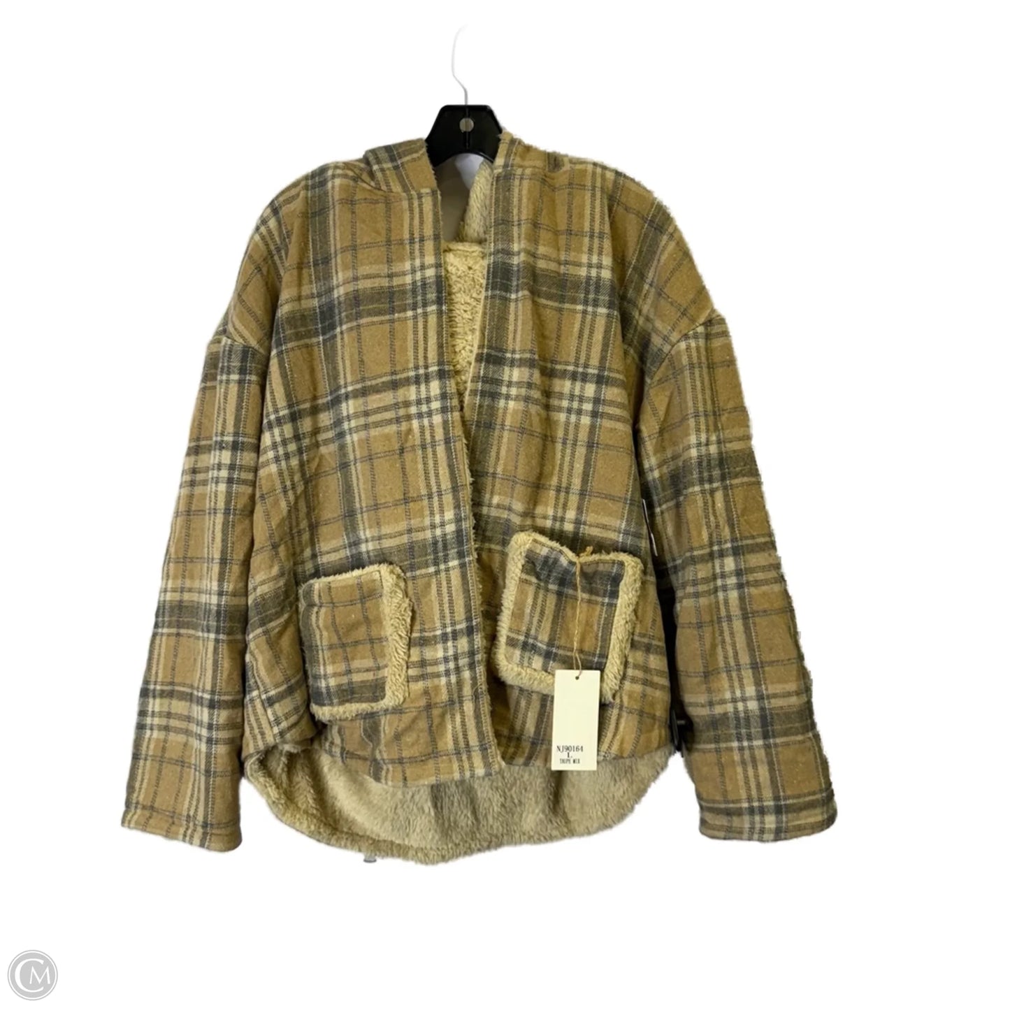 Jacket Fleece By Clothes Mentor In Cream, Size: L