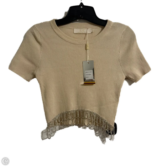 Top Short Sleeve By Clothes Mentor In Beige, Size: L