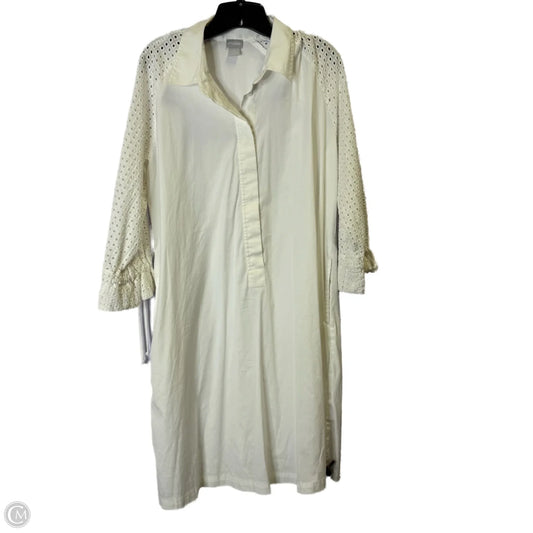 Dress Casual Maxi By Chicos In White, Size: L