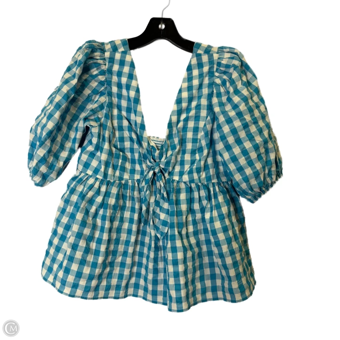 Top Short Sleeve By Lilly Pulitzer In Blue & White, Size: 8
