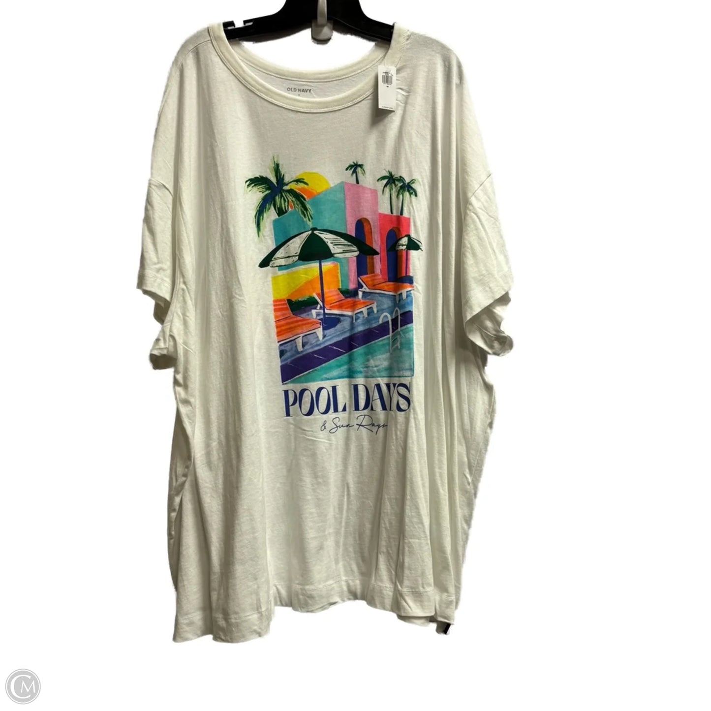 Top Short Sleeve By Old Navy In White, Size: 4x