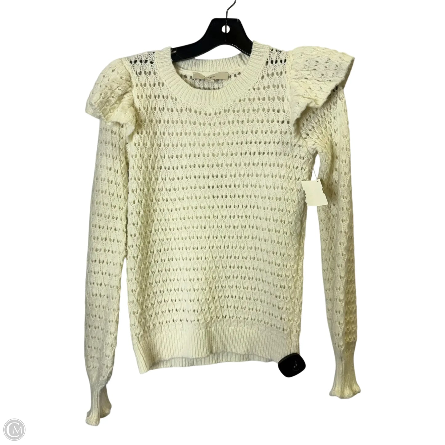 Sweater By Loft In Cream, Size: Xs