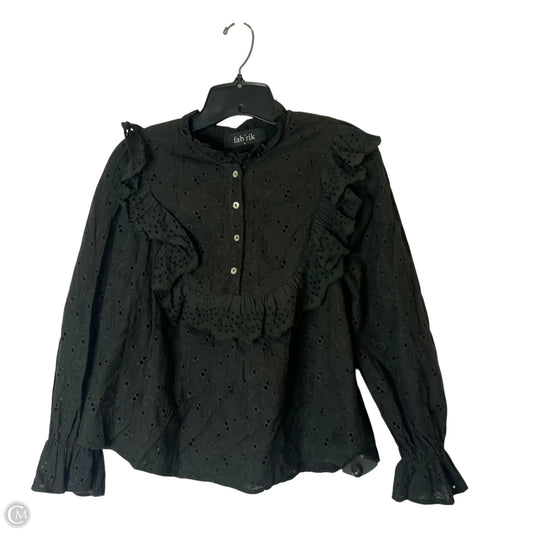 Top Long Sleeve By Fabrik In Black, Size: S