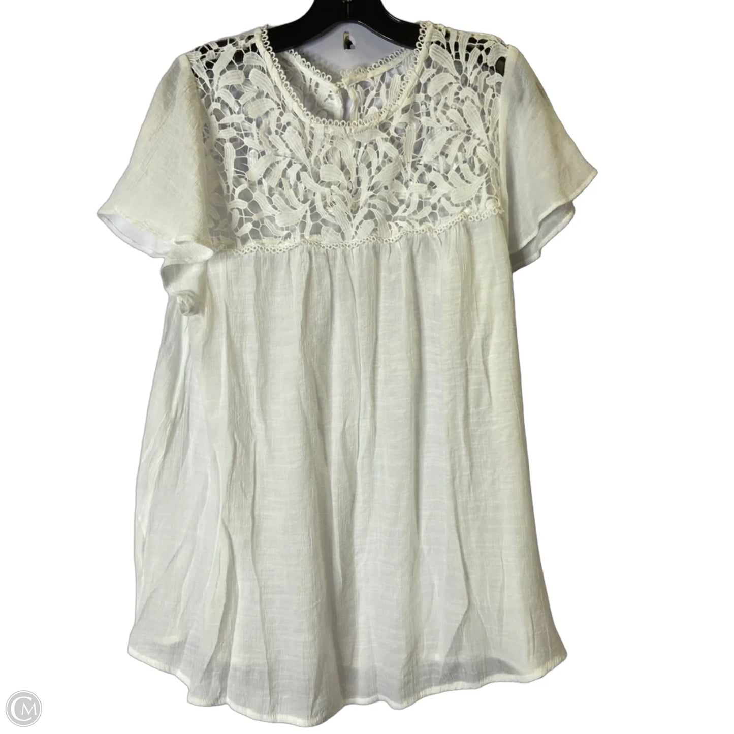 Top Short Sleeve By Clothes Mentor In White, Size: 3x